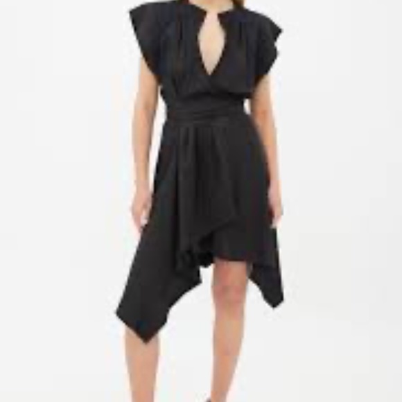 ISABEL MARANT Georgette Lief Black Wrap Dress - Picture 4 of 10